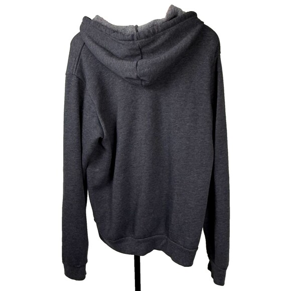Gray‎ Hoodie Large Full Zip Sweatshirt Fleece Lined Hello Fresh Tech Swag Grunge - Picture 3 of 7